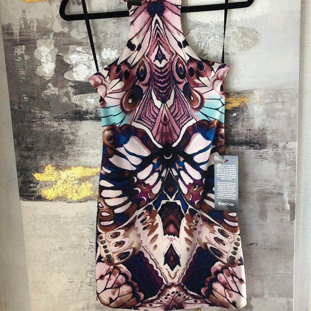 NWT Bebe Sleeveless Abstract Print Mini Dress